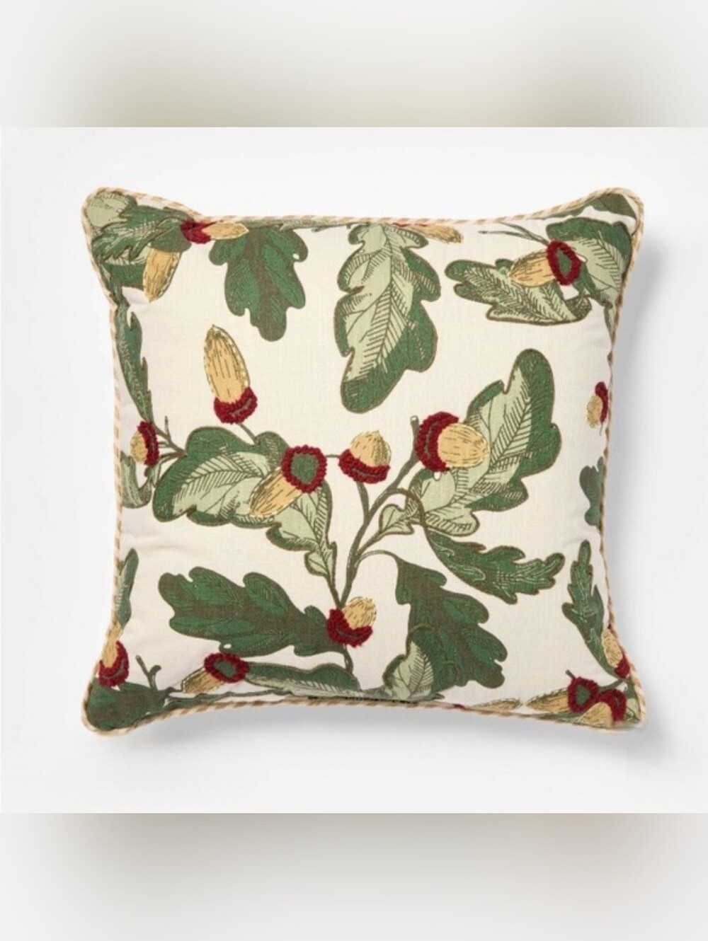 Threshold Designed With Studio McGee 24" x 24" Acorn and Leaf Botanical Accent P